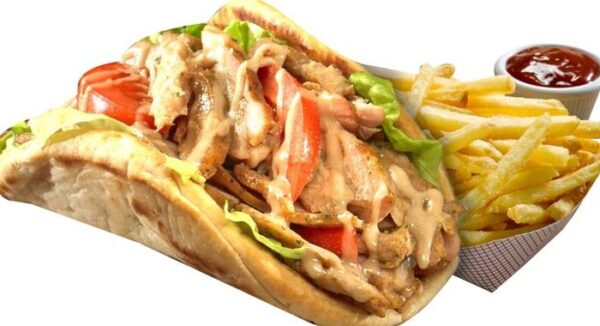Grilled Chicken Gyro With Fries