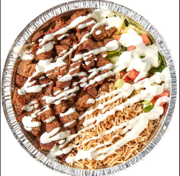 Grilled lamb Over Rice